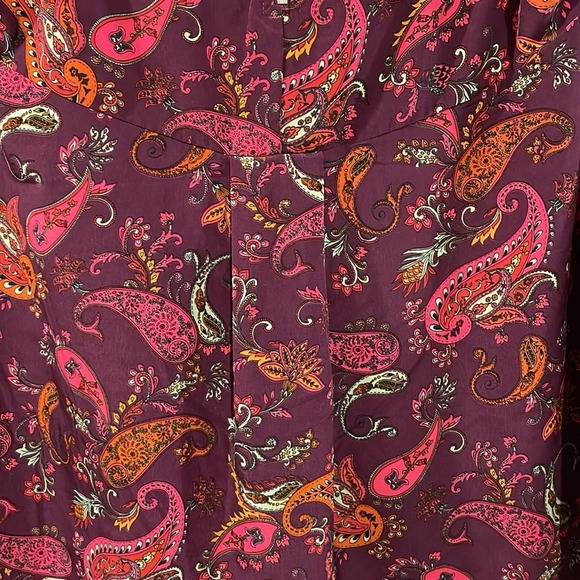 NWOT W5 Sleeveless Paisley Satin Tank Top Exposed Back Zipper S - Picture 6 of 12